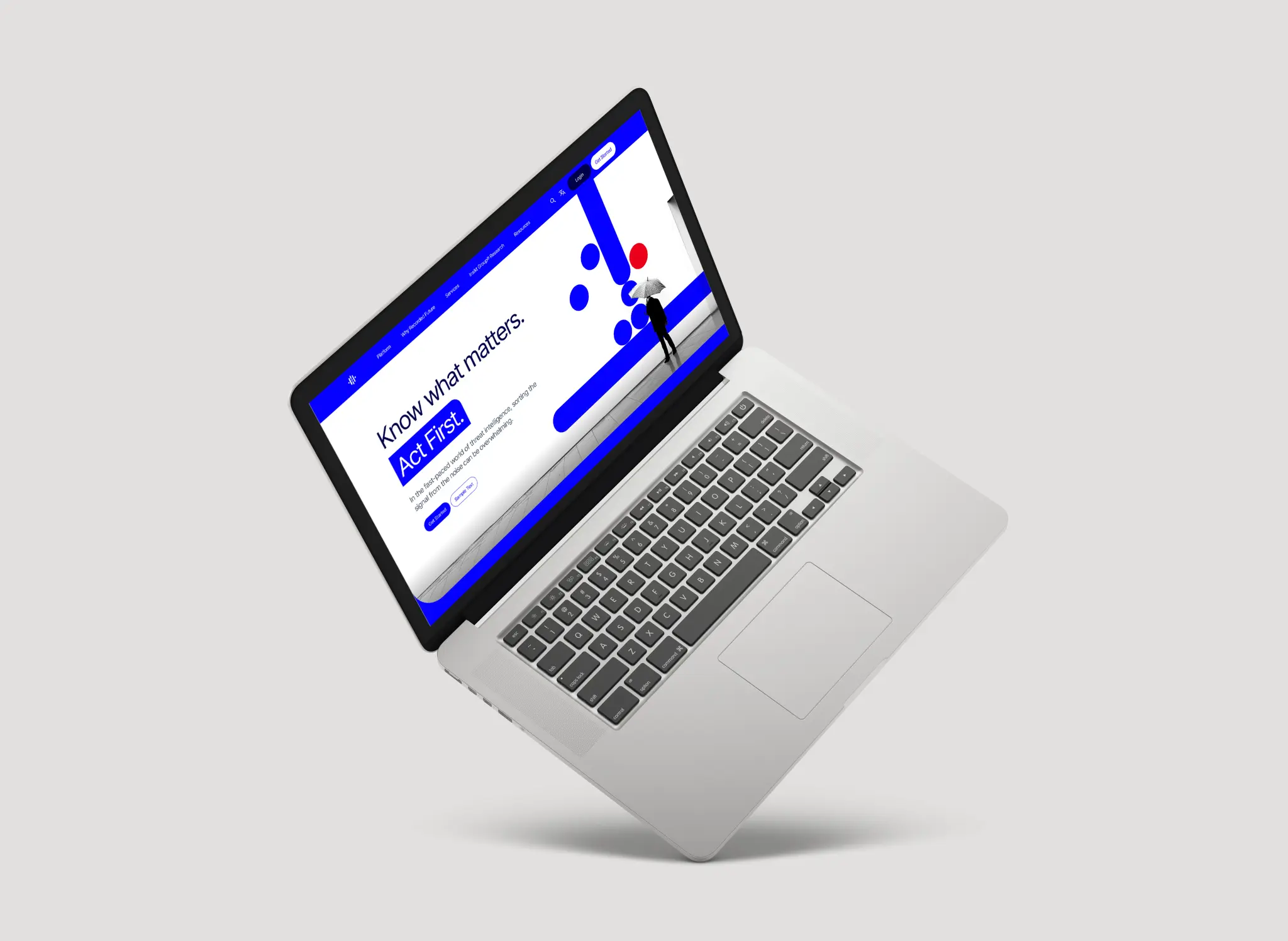 Website on laptop